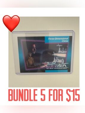 ❤️5 for $15❤️1992 Impel Star Trek TNG Three-Dimensional Chess Card #61